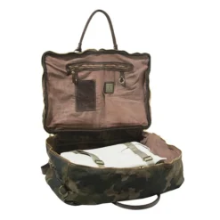 Beretta by Campomaggi Washed Canvas Camo & Leather Travel Bag -Deals Tactical Fits Store BS321T0984075F CLOSEUP3